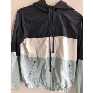 Brandy Melville colorblock blue windbreaker jacket
